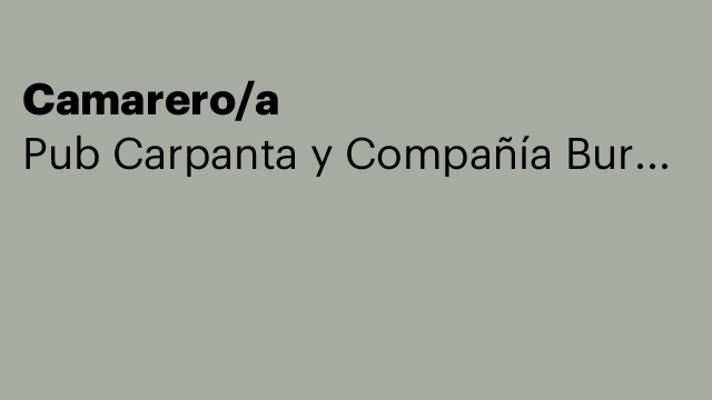 Camarero/a