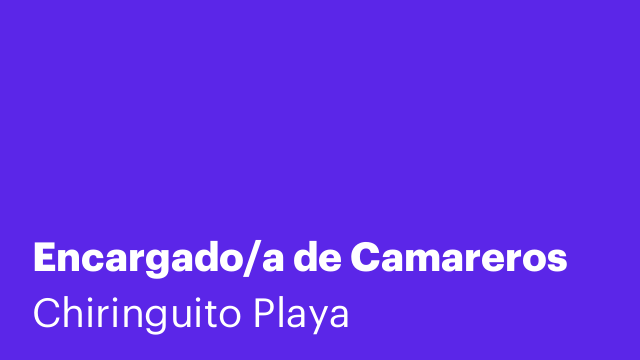 Encargado/a de Camareros