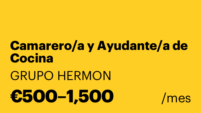 Camarero/a y Ayudante/a de Cocina