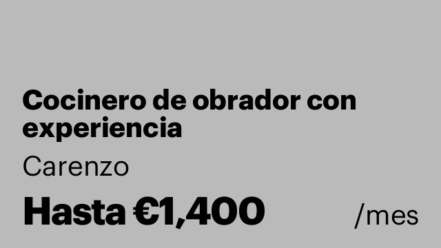 Cocinero de obrador con experiencia