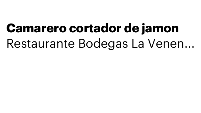 Camarero cortador de jamon