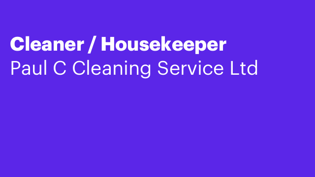 Cleaner / Housekeeper