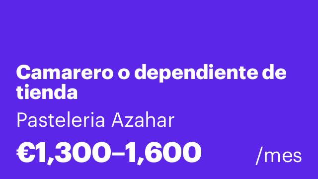 Camarero o dependiente de tienda