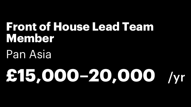 Front of House Lead Team Member