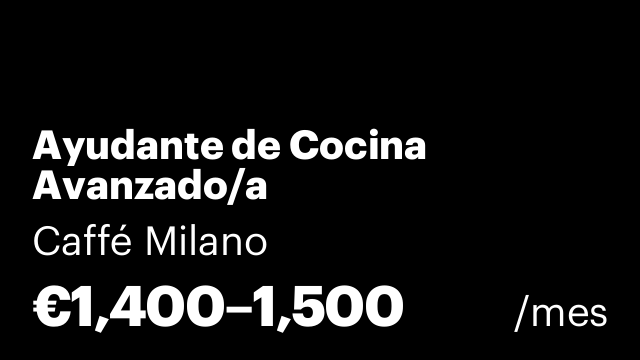Ayudante de Cocina Avanzado/a