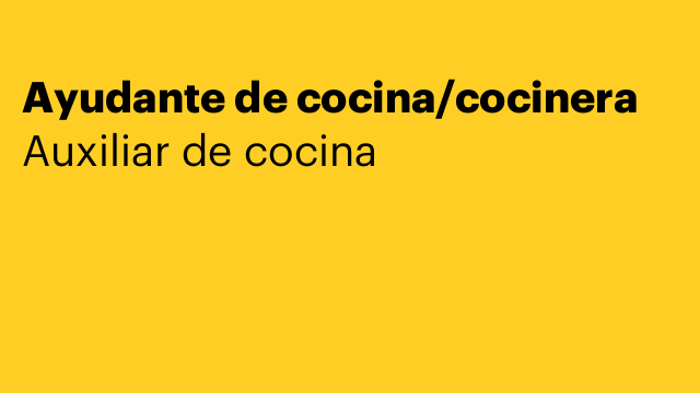 Ayudante de cocina/cocinera