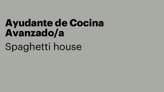 Ayudante de Cocina Avanzado/a