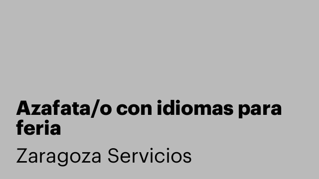 Azafata/o con idiomas para feria