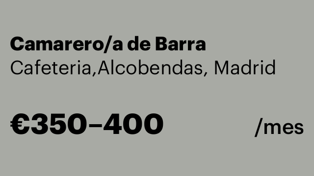Camarero/a de Barra