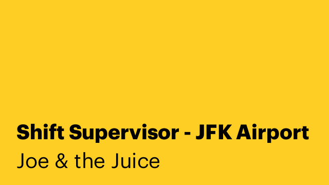 Shift Supervisor - JFK Airport