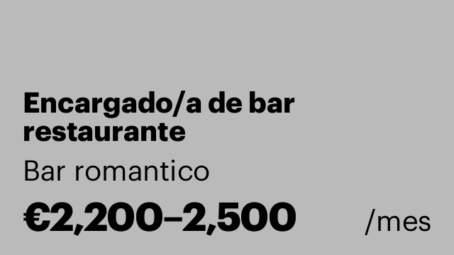 Encargado/a de bar restaurante