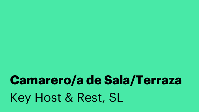 Camarero/a de Sala/Terraza