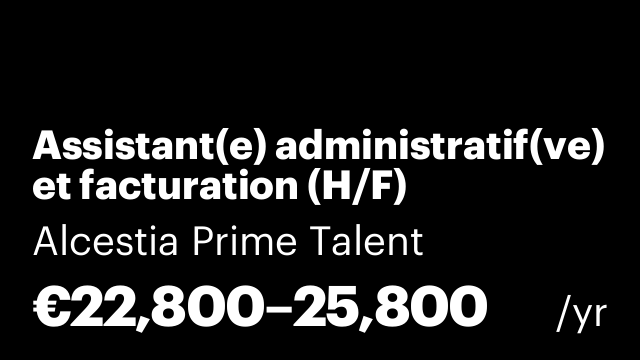 Assistant(e) administratif(ve) et facturation (H/F)