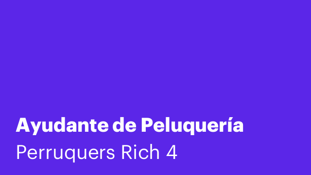 Ayudante de Peluquería