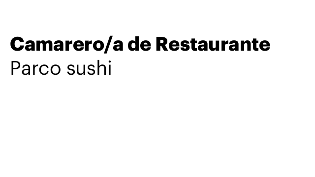 Camarero/a de Restaurante