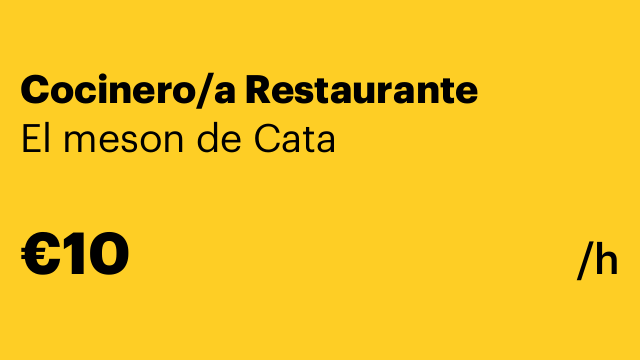Cocinero/a Restaurante