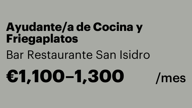 Ayudante/a de Cocina y Friegaplatos