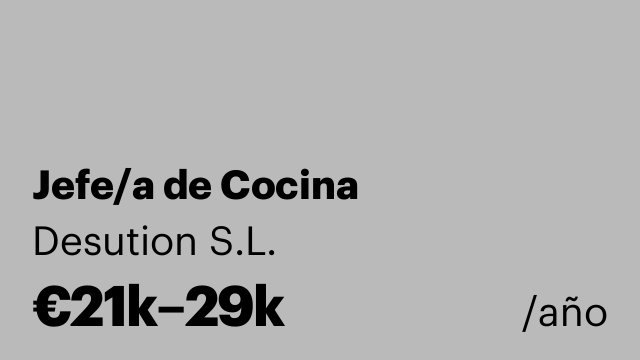 Jefe/a de Cocina
