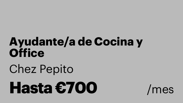Ayudante/a de Cocina y Office