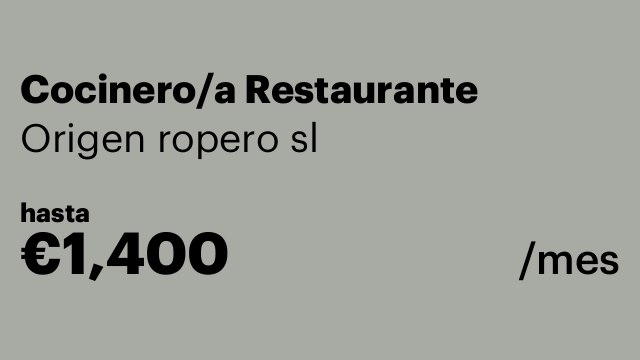 Cocinero/a Restaurante