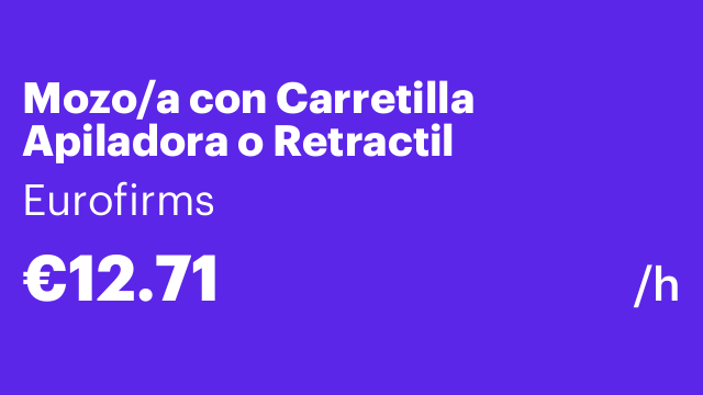 Mozo/a con Carretilla Apiladora o Retractil