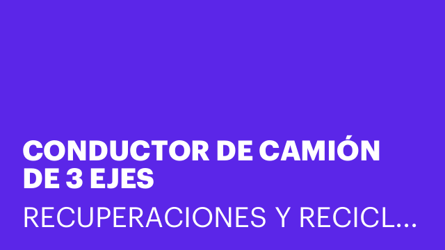 CONDUCTOR DE CAMIÓN DE 3 EJES