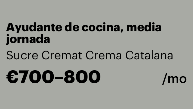Ayudante de cocina, media jornada