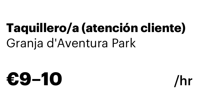 Taquillero/a (atención cliente)