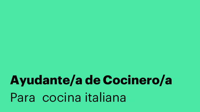 Ayudante/a de Cocinero/a