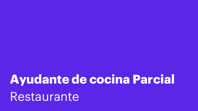 Ayudante de cocina Parcial
