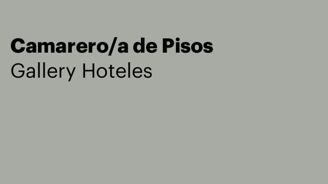 Camarero/a de Pisos