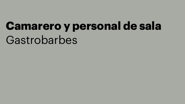 Camarero y personal de sala