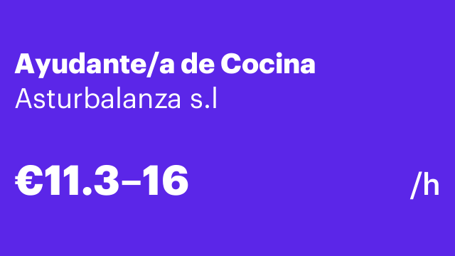 Ayudante/a de Cocina