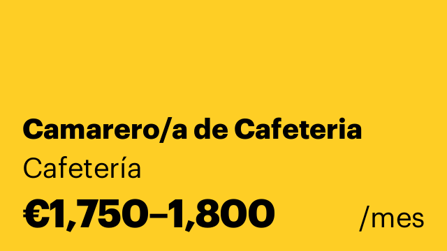 Camarero/a de Cafeteria