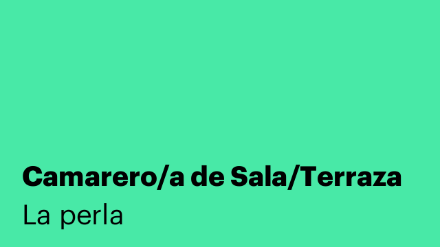 Camarero/a de Sala/Terraza