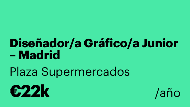 Diseñador/a Gráfico/a Junior – Madrid