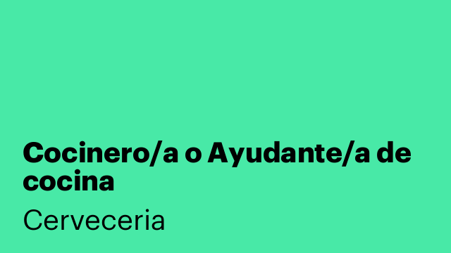 Cocinero/a o Ayudante/a de cocina