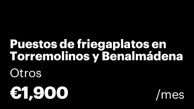Puestos de friegaplatos en Torremolinos y Benalmádena