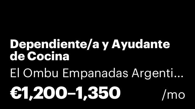 Dependiente/a y Ayudante de Cocina