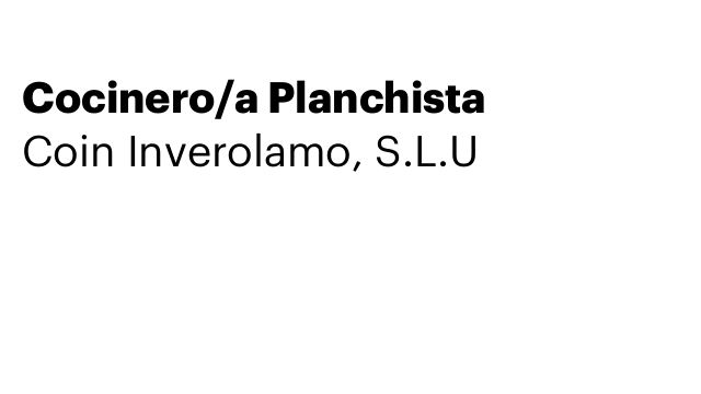 Cocinero/a Planchista