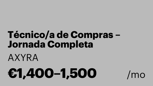 Técnico/a de Compras – Jornada Completa