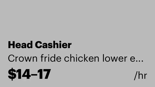 Head Cashier