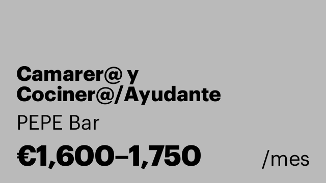 Camarer@ y Cociner@/Ayudante