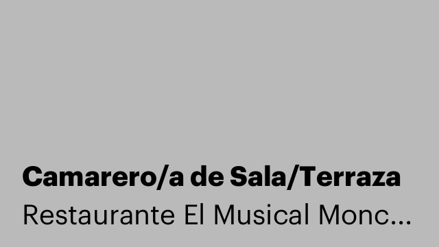 Camarero/a de Sala/Terraza