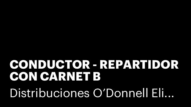 CONDUCTOR - REPARTIDOR CON CARNET B