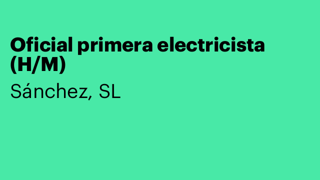 Oficial primera electricista (H/M)