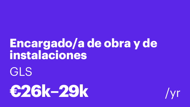 Encargado/a de obra y de instalaciones