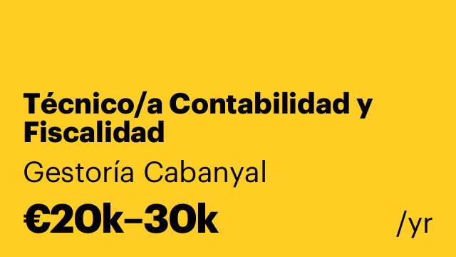 Técnico/a Contabilidad y Fiscalidad