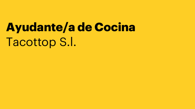 Ayudante/a de Cocina