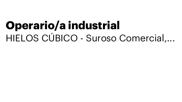 Operario/a industrial